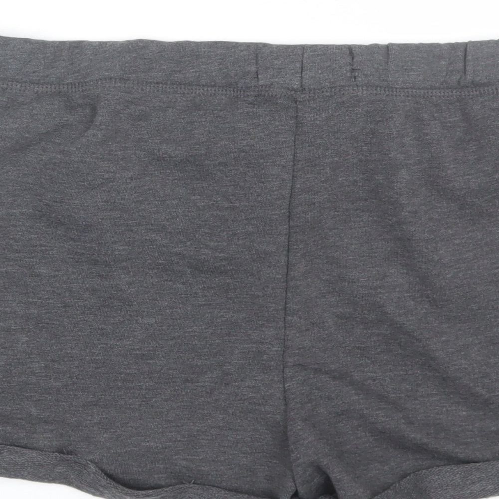 Avenue Womens Grey Animal Print  Sweat Shorts Size 14