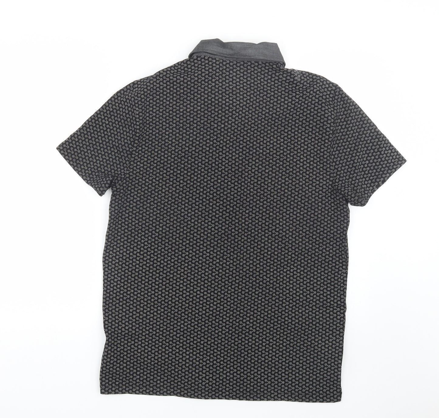 Express Mens Black Polka Dot   Polo Size L
