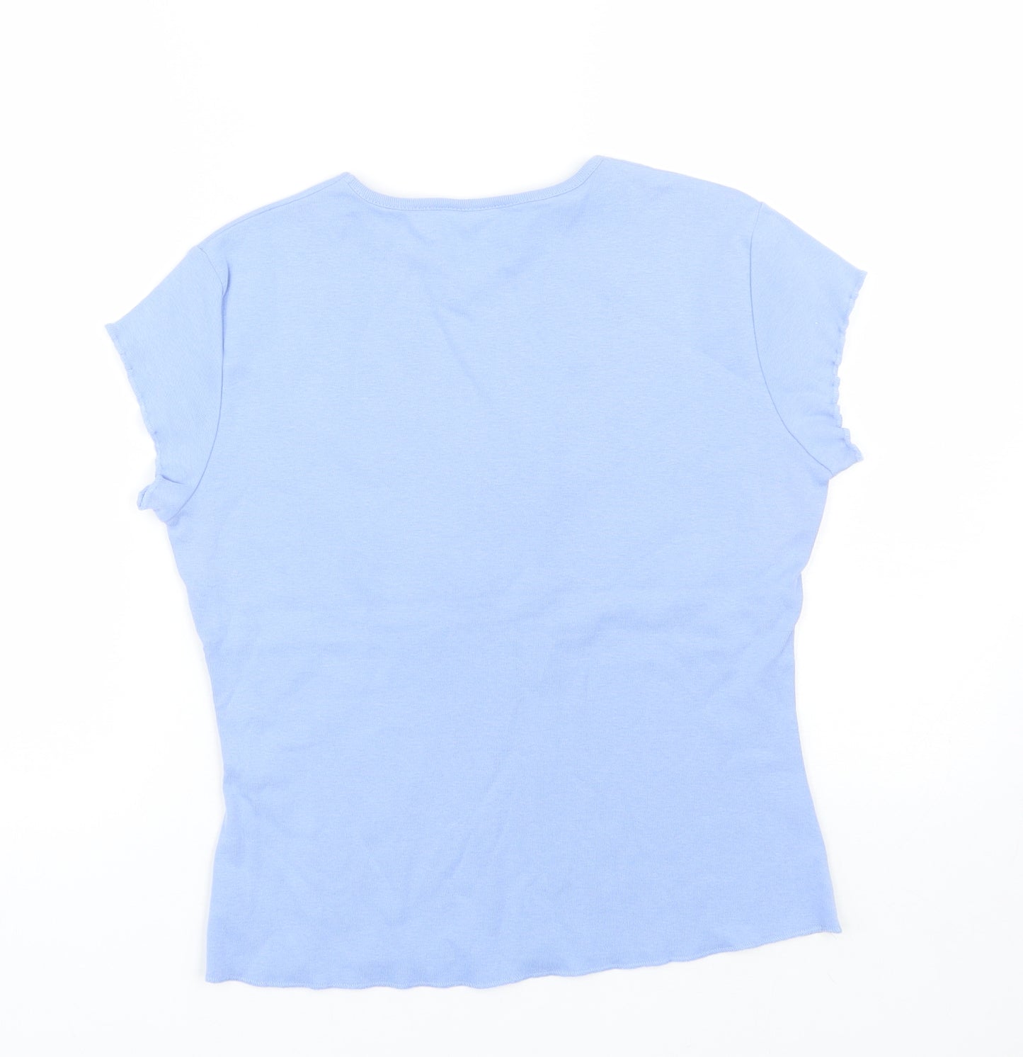 M&S Womens Blue Floral  Basic T-Shirt Size 12