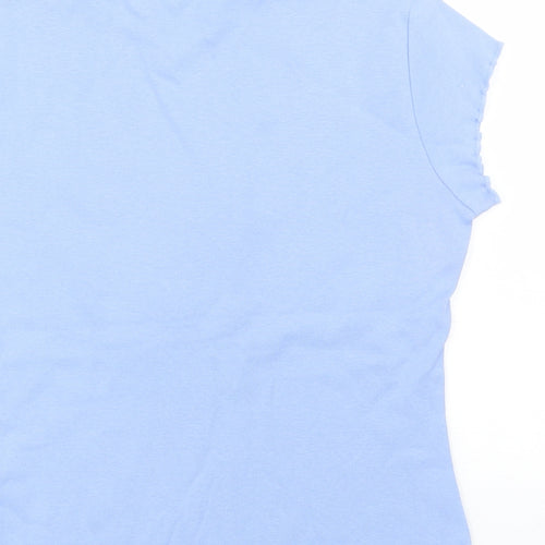 M&S Womens Blue Floral  Basic T-Shirt Size 12