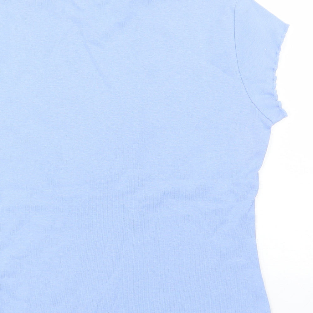 M&S Womens Blue Floral  Basic T-Shirt Size 12