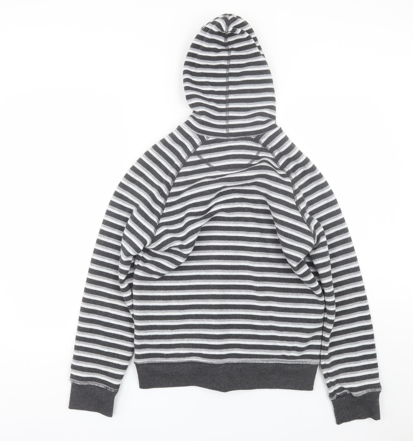 M&S Womens Grey Striped  Full Zip Hoodie Size 12