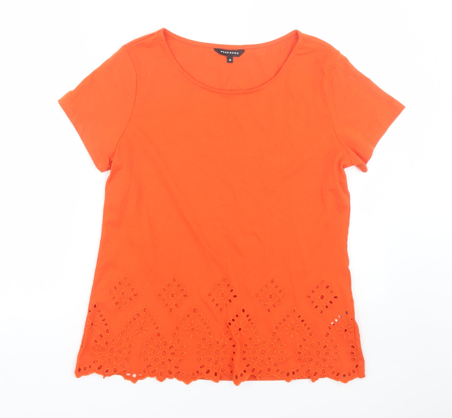 Peacocks Womens Orange   Basic T-Shirt Size 12