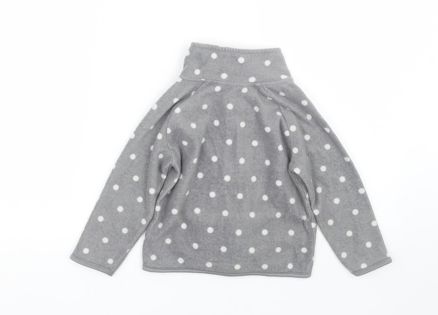 Primark Girls Grey Polka Dot  Full Zip Sweatshirt Size 2-3 Years