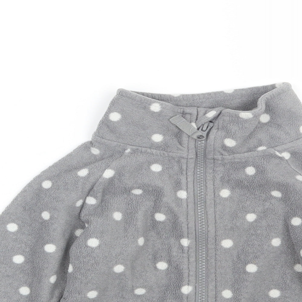 Primark Girls Grey Polka Dot  Full Zip Sweatshirt Size 2-3 Years