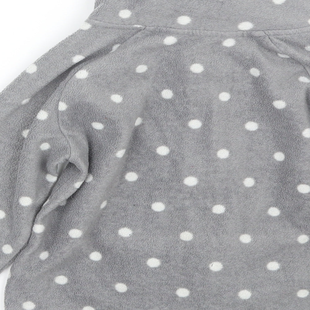 Primark Girls Grey Polka Dot  Full Zip Sweatshirt Size 2-3 Years