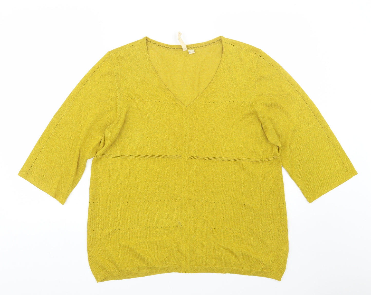 White Stuff Womens Yellow   Basic T-Shirt Size 14