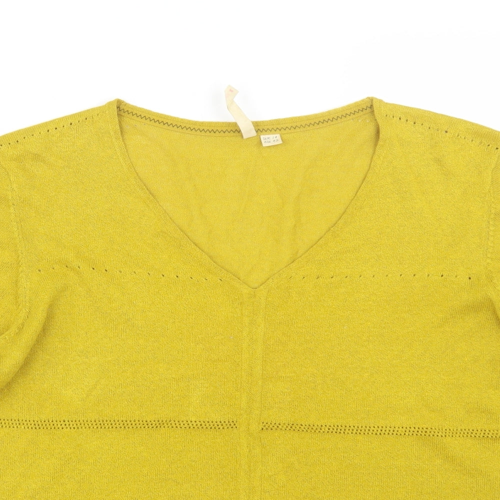 White Stuff Womens Yellow   Basic T-Shirt Size 14