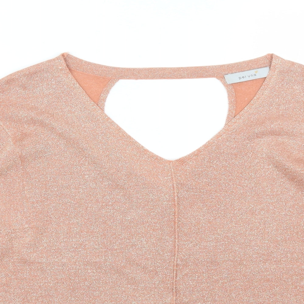M&S Womens Pink   Basic T-Shirt Size 14