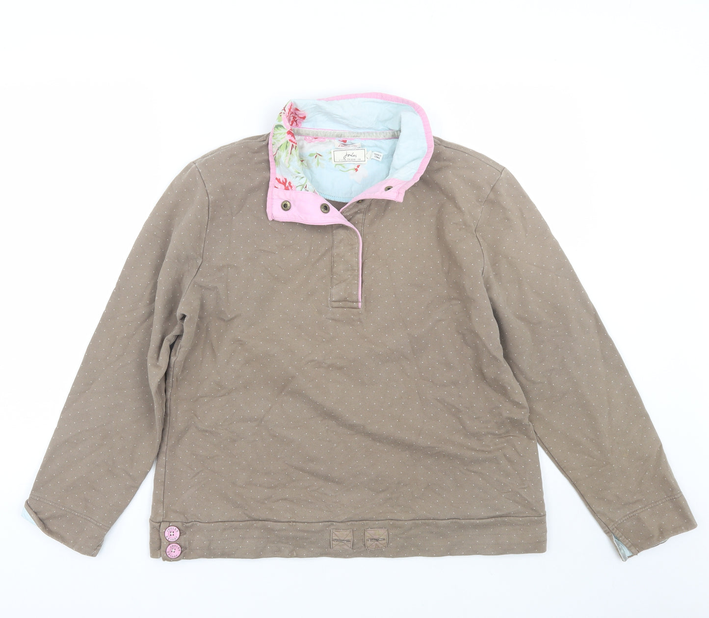 Joules Womens Brown Polka Dot  Pullover Jumper Size 16