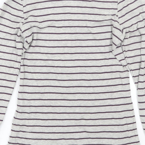 George Womens Grey Striped  Basic T-Shirt Size 8