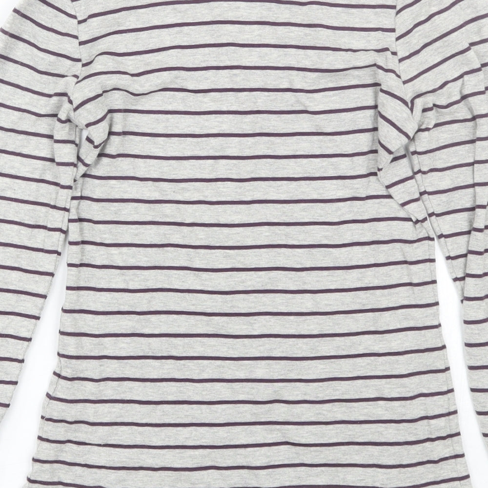 George Womens Grey Striped  Basic T-Shirt Size 8
