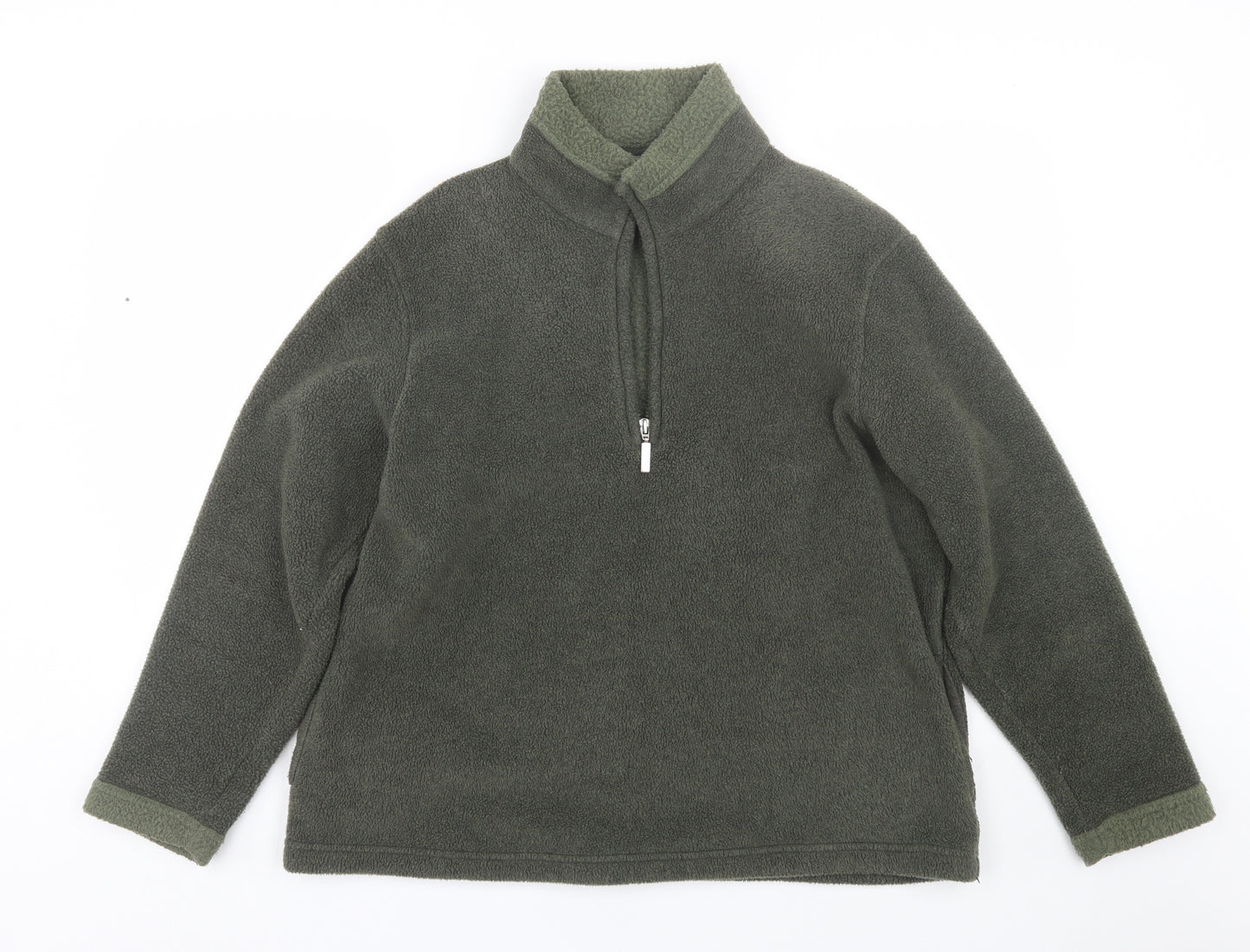 M&S Womens Green  Fleece Pullover Sweatshirt Size 16
