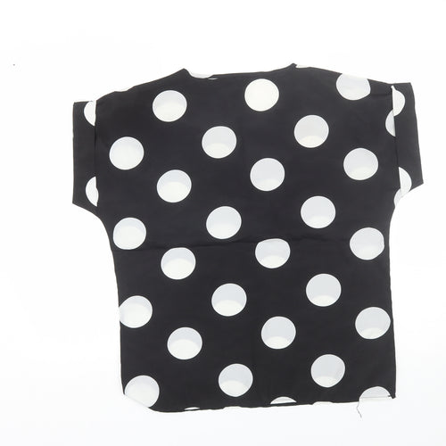 Preworn Womens Black Polka Dot  Basic T-Shirt Size XL