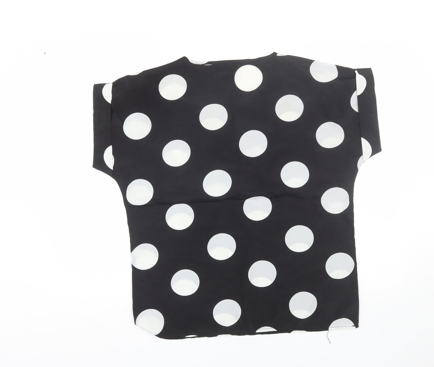 Preworn Womens Black Polka Dot  Basic T-Shirt Size XL