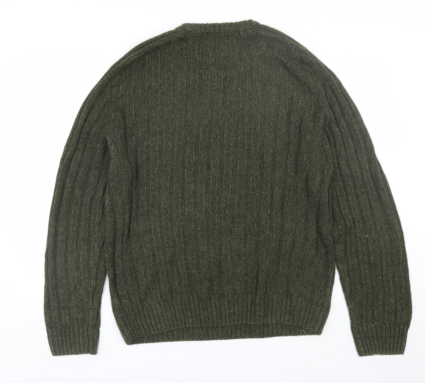 Preworn Mens Green Striped  Pullover Jumper Size XL