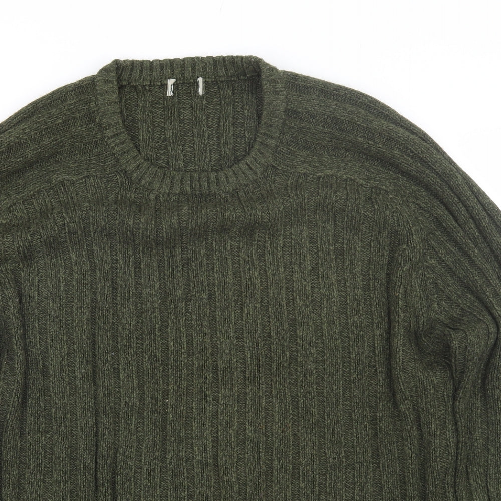 Preworn Mens Green Striped  Pullover Jumper Size XL