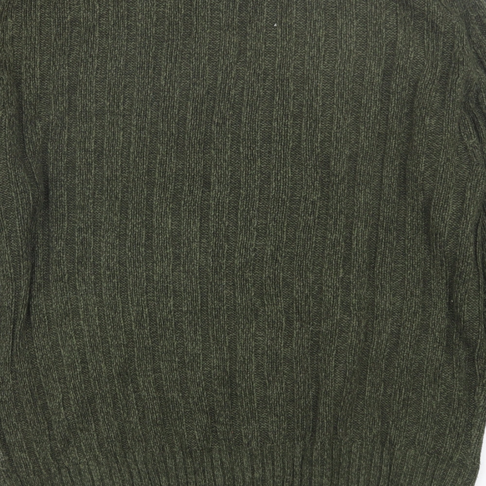 Preworn Mens Green Striped  Pullover Jumper Size XL