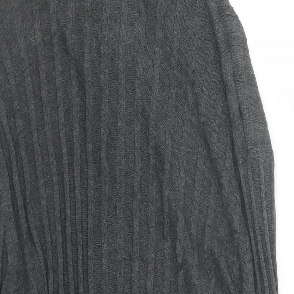 Peacocks Mens Grey Striped  Pullover Hoodie Size M