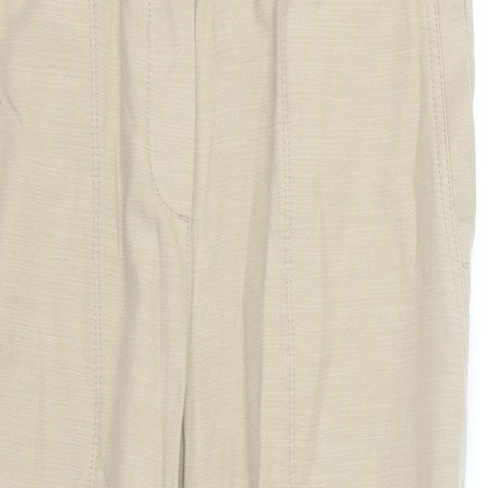 M&S Womens Beige   Capri Trousers Size 14 L24 in