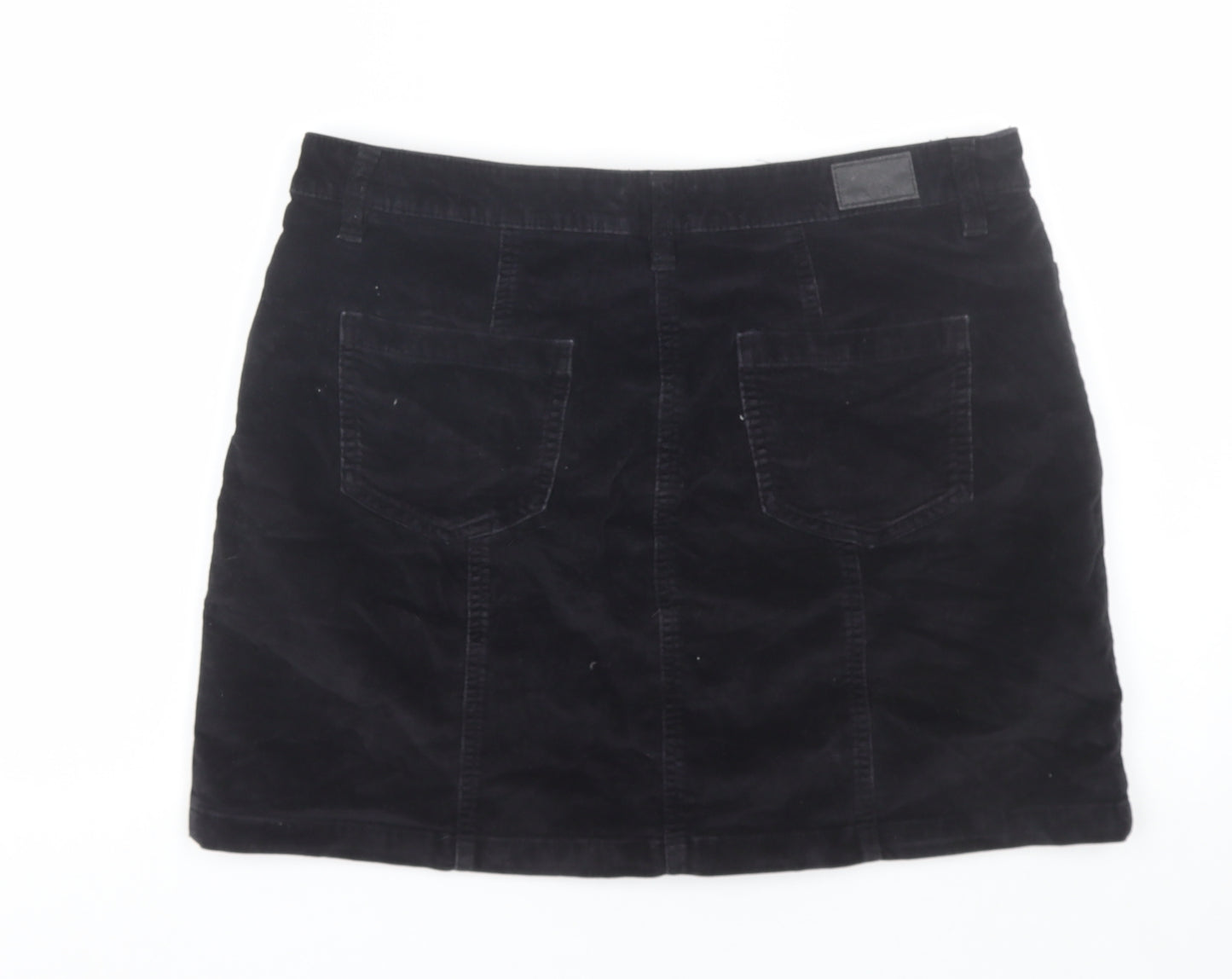 NEXT Womens Black  Corduroy Mini Skirt Size 14