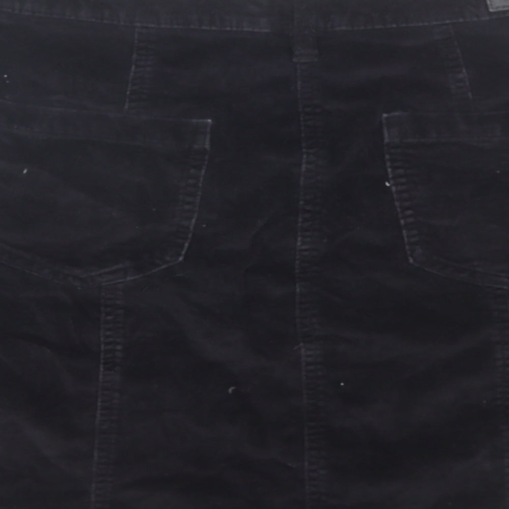 NEXT Womens Black  Corduroy Mini Skirt Size 14
