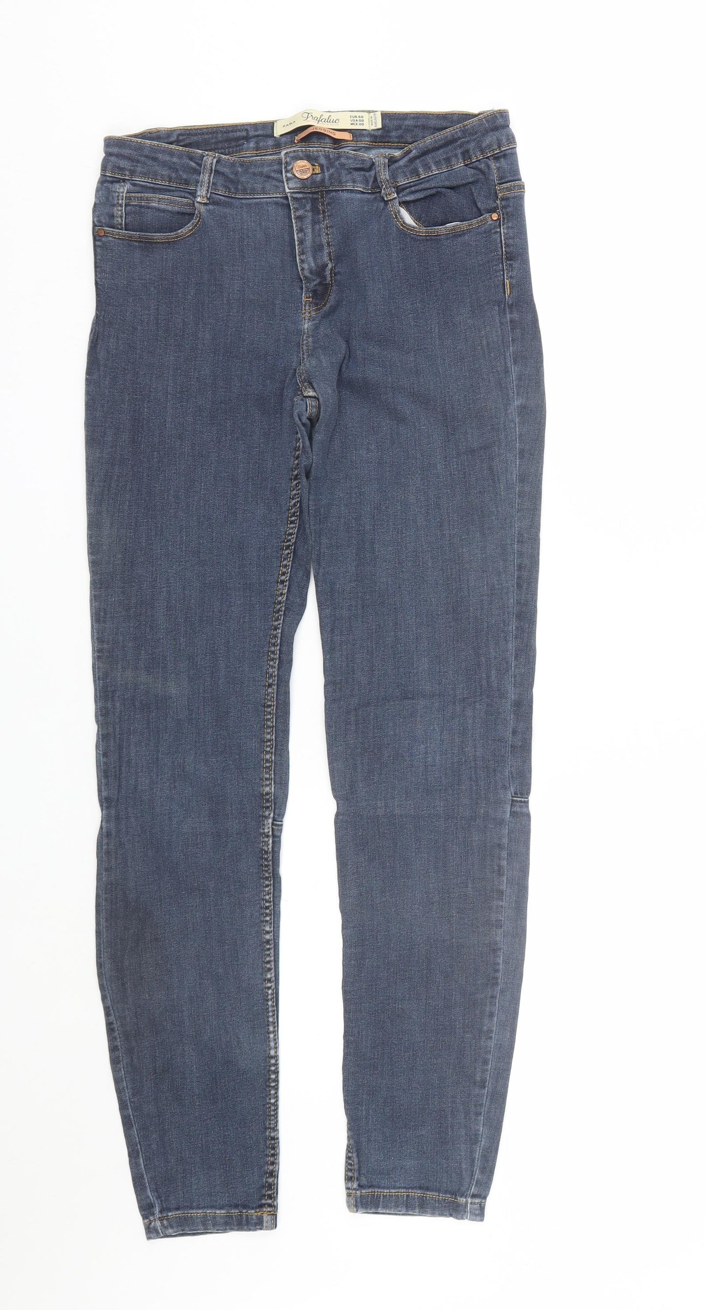 Zara Womens Blue  Denim Jegging Jeans Size 12 L28 in