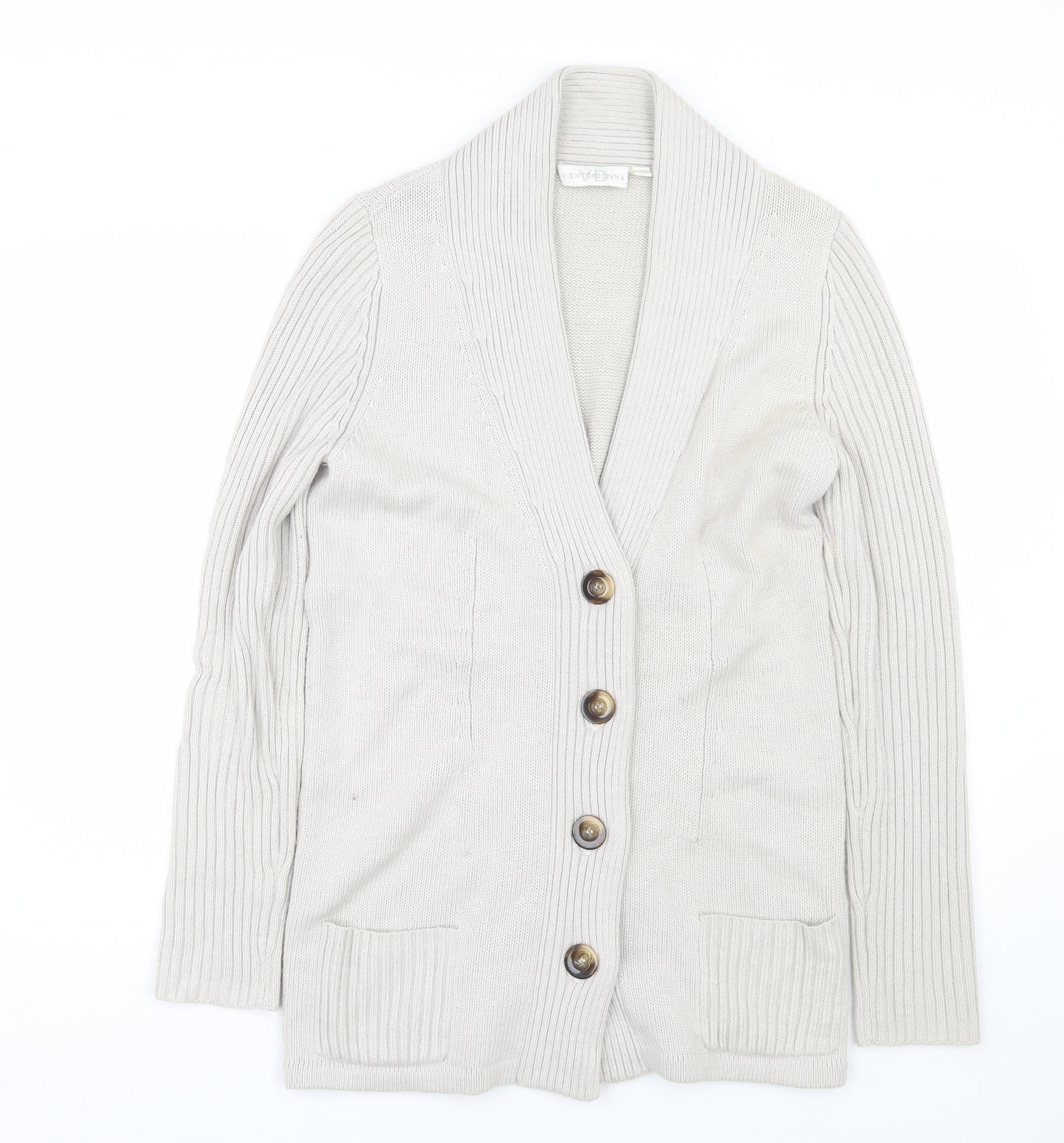 Vento Donna Womens Beige   Cardigan Jumper Size 12