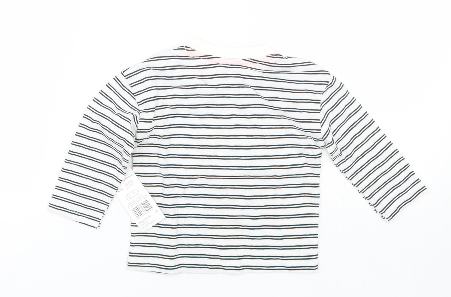 F&F Baby White Striped  Basic T-Shirt Size 6-9 Months