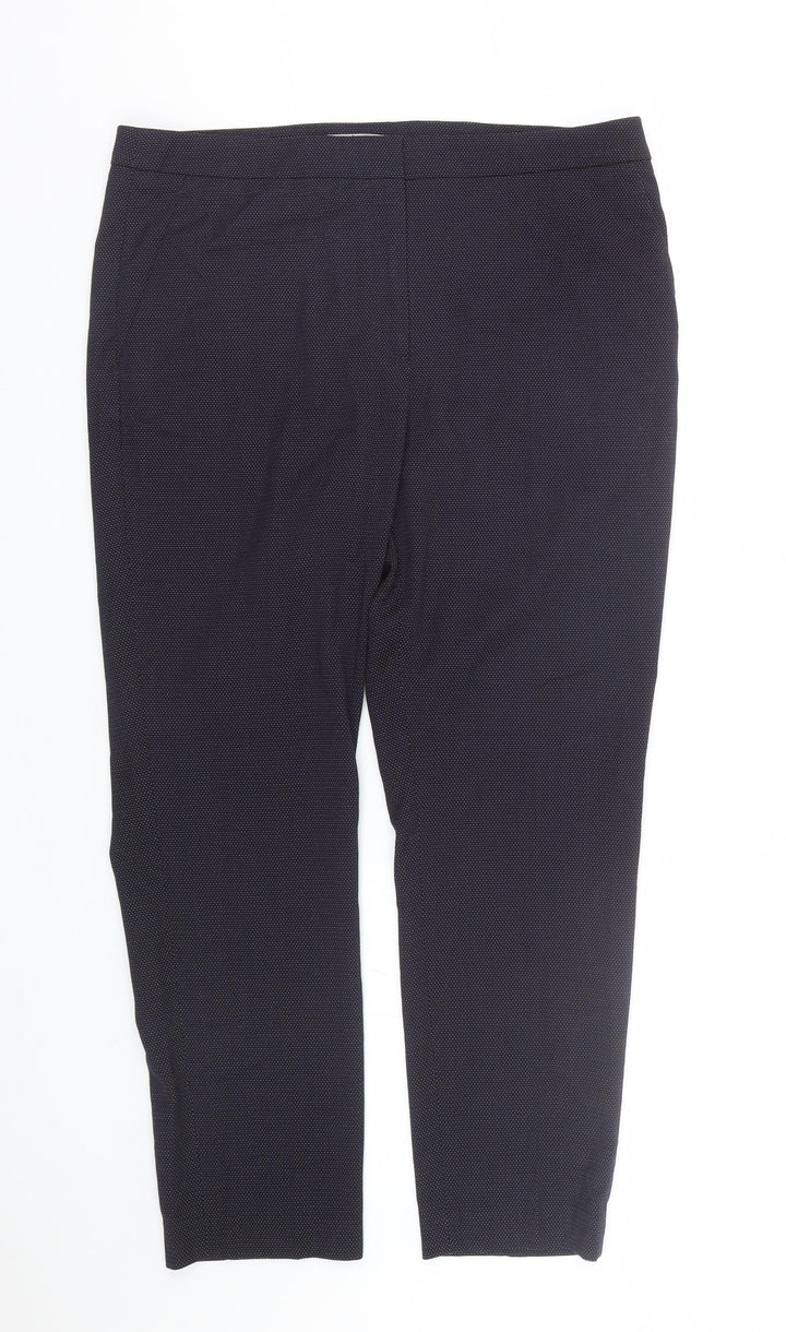 H&M Womens Blue Polka Dot  Dress Pants Trousers Size 16 L25 in