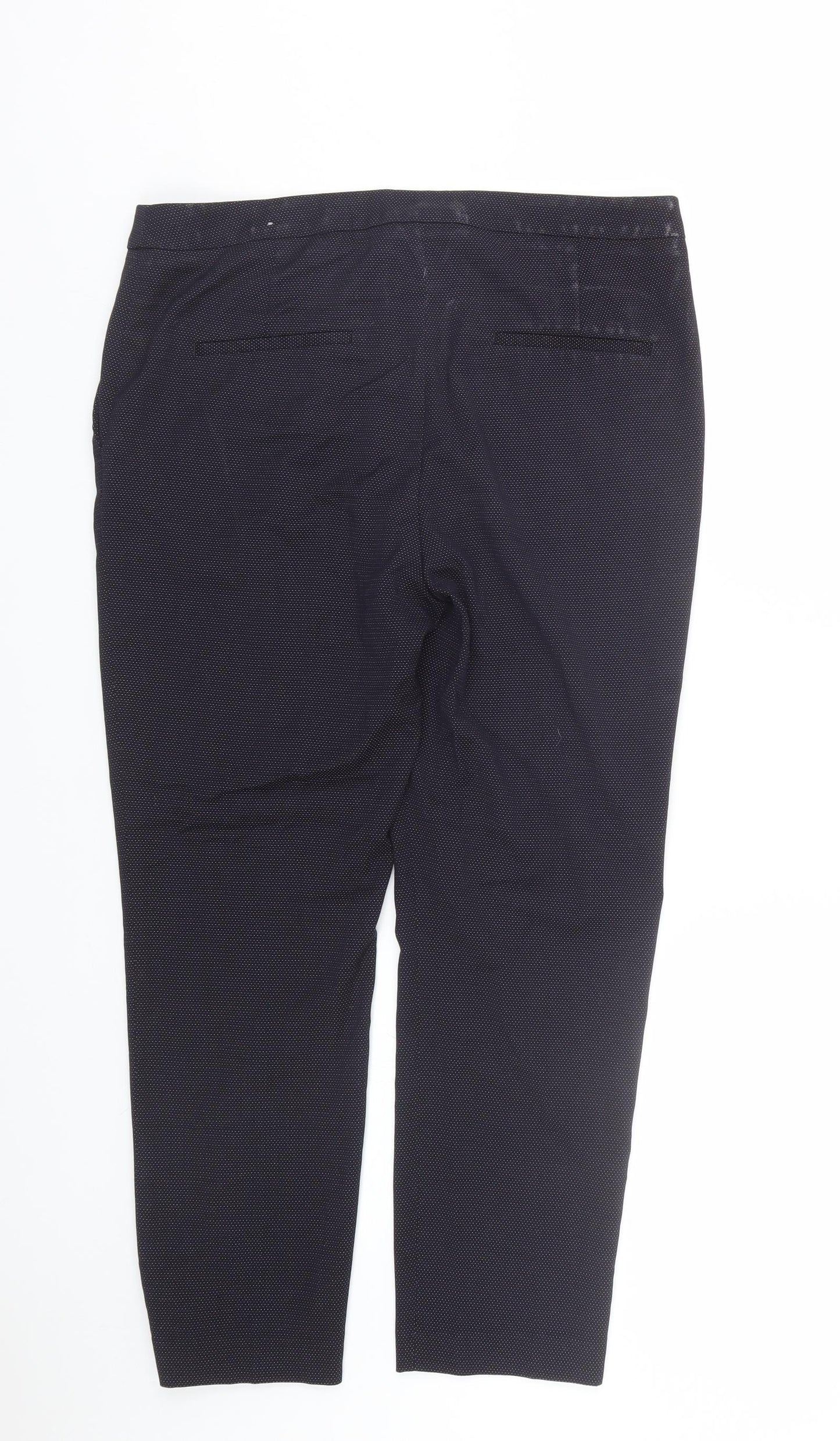 H&M Womens Blue Polka Dot  Dress Pants Trousers Size 16 L25 in