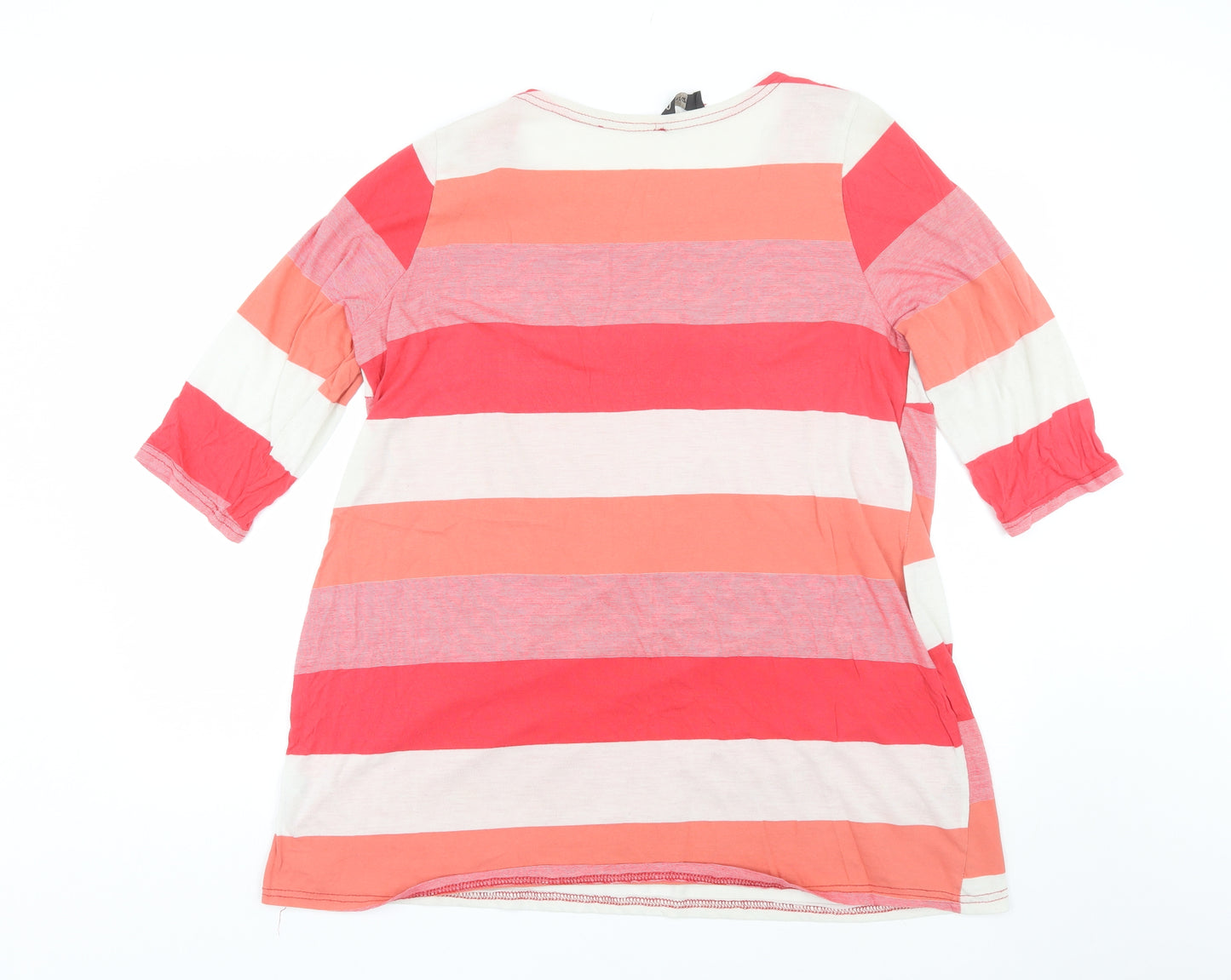 Cruz Womens Red Striped  Basic T-Shirt Size 22
