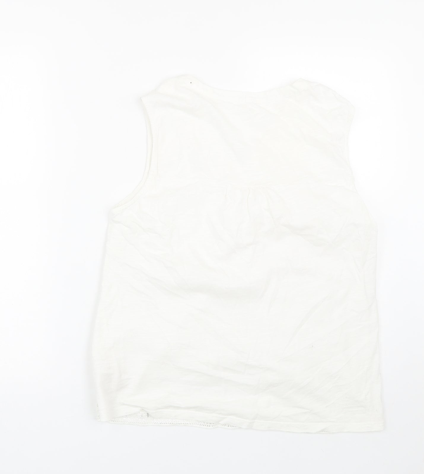 Fat Face Womens White Floral  Basic Tank Size 12