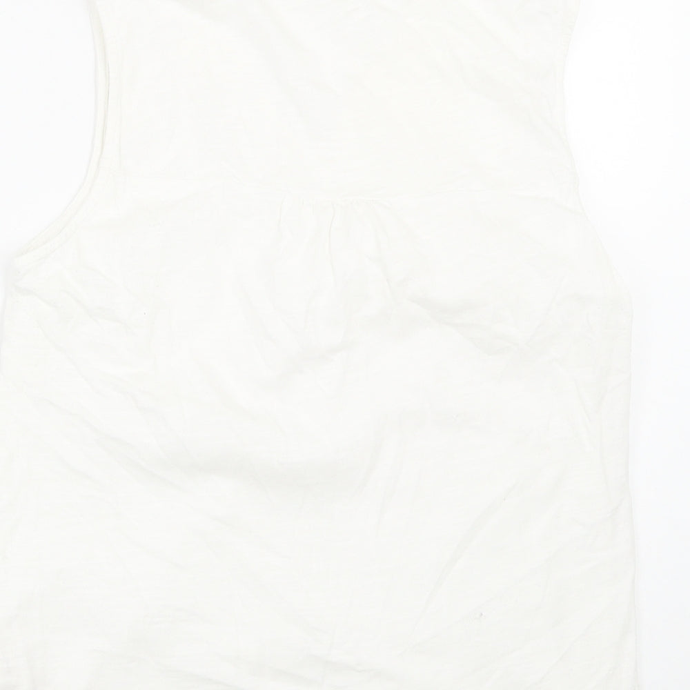 Fat Face Womens White Floral  Basic Tank Size 12