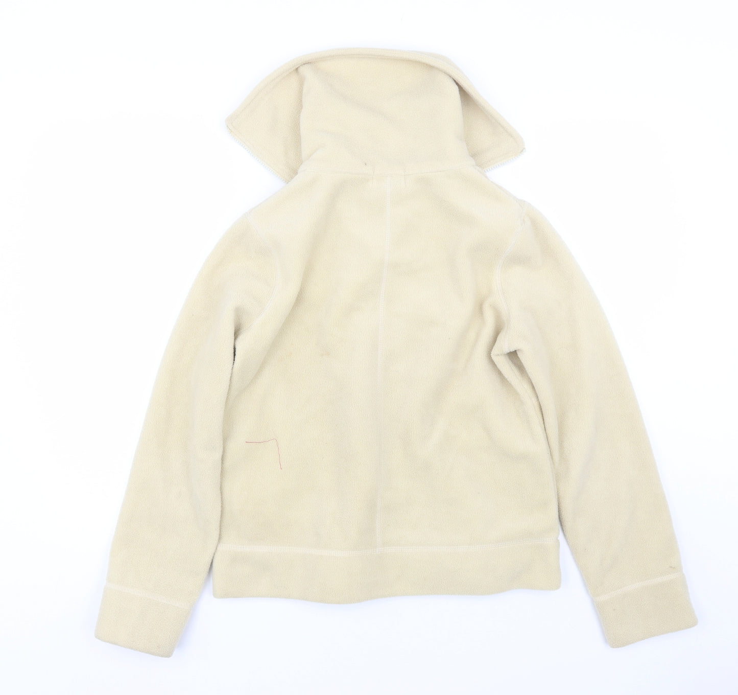 Active Womens Beige  Fleece Full Zip Sweatshirt Size 12
