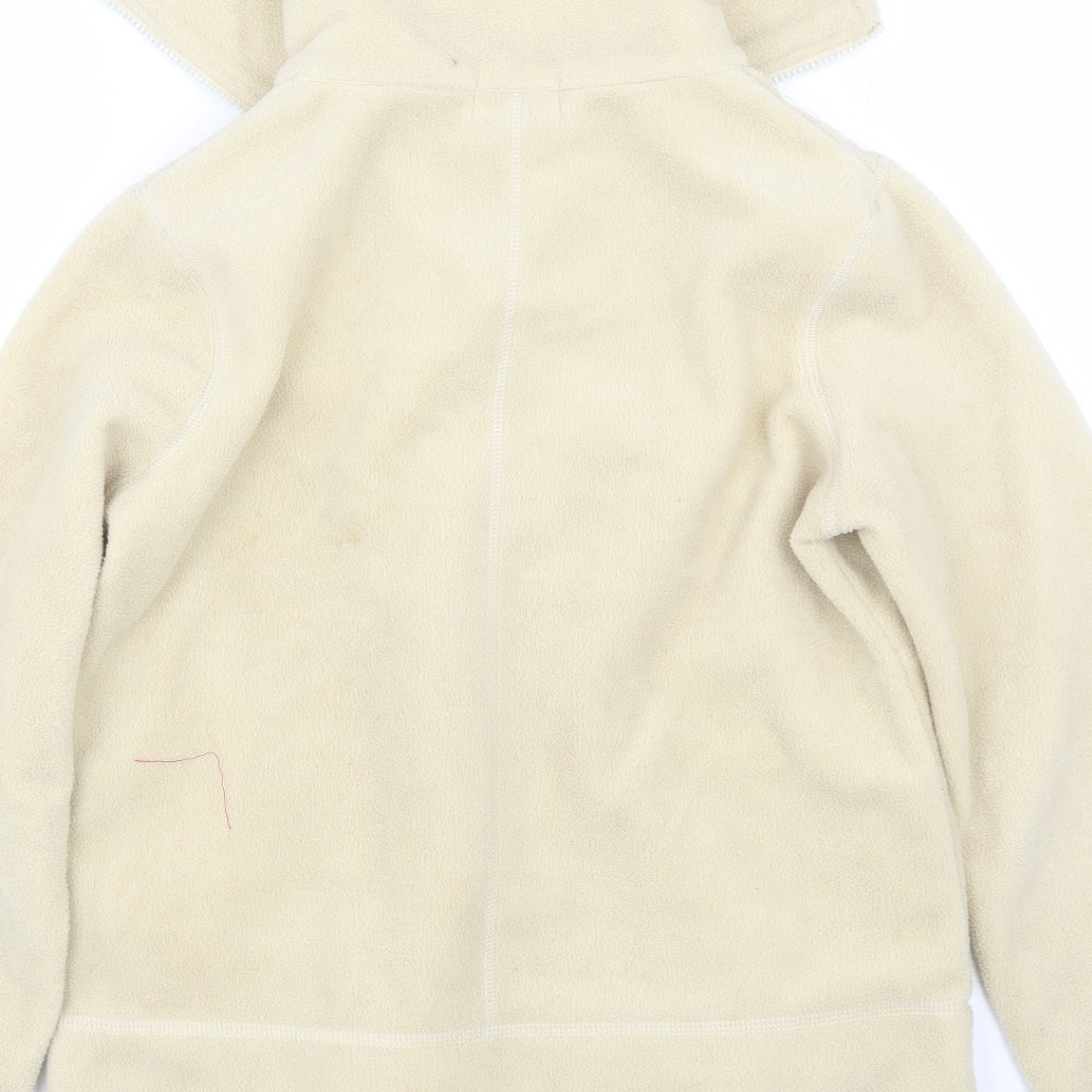 Active Womens Beige  Fleece Full Zip Sweatshirt Size 12