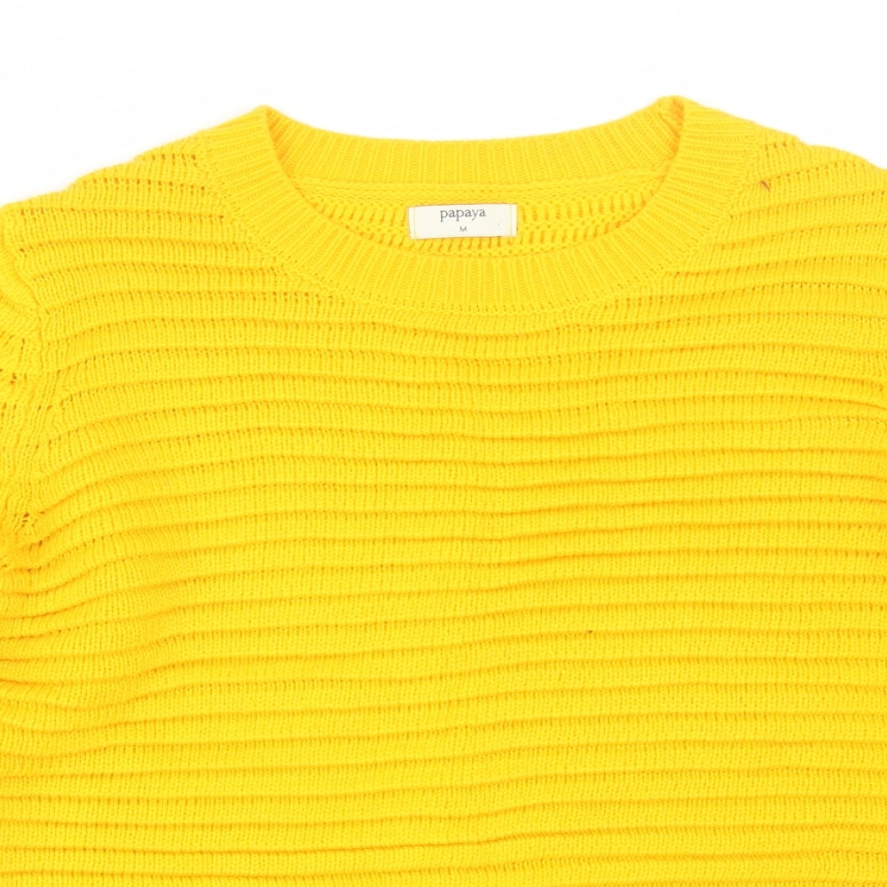 Papaya Womens Yellow   Pullover Jumper Size M