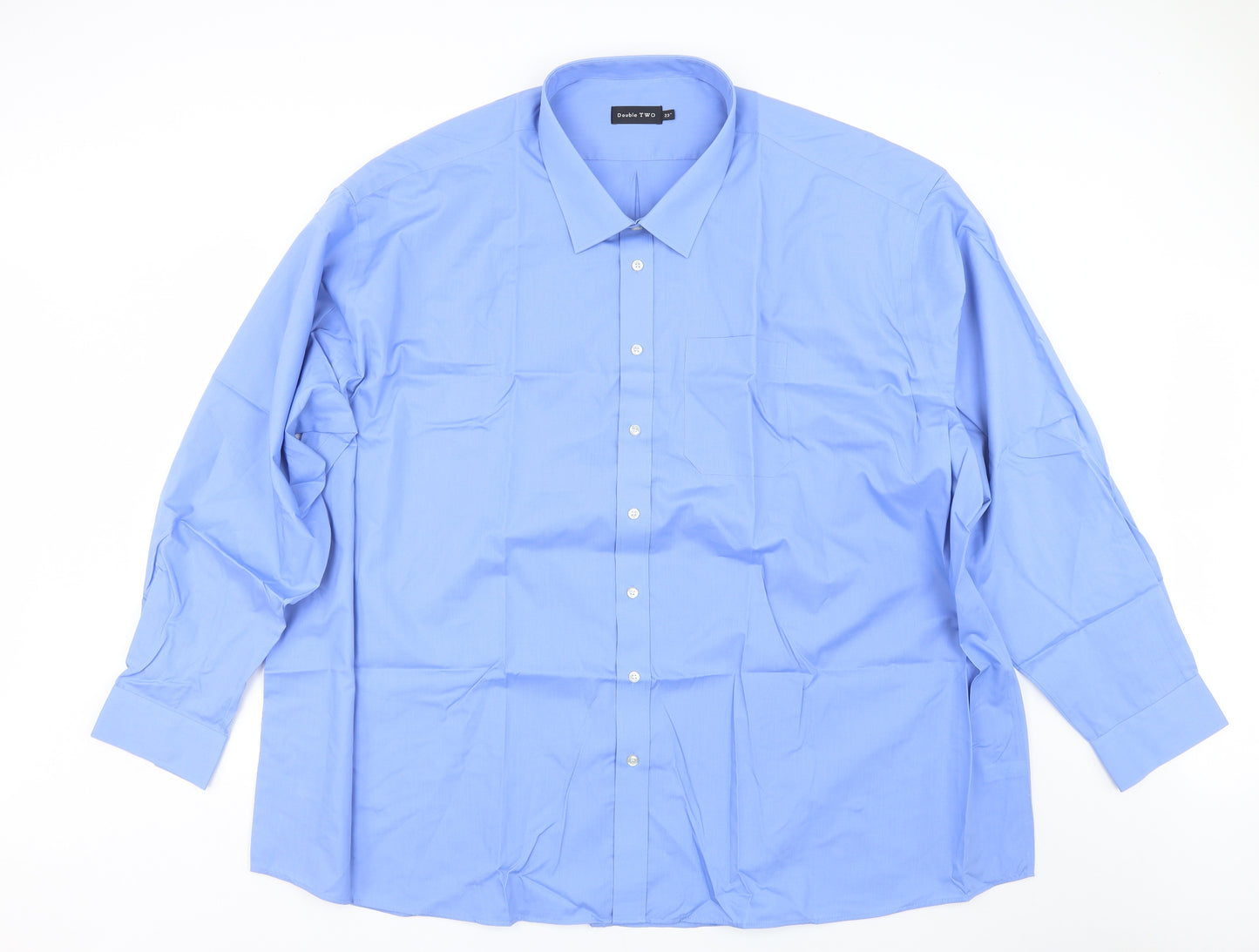 Double TWO Mens Blue    Dress Shirt Size 22.5