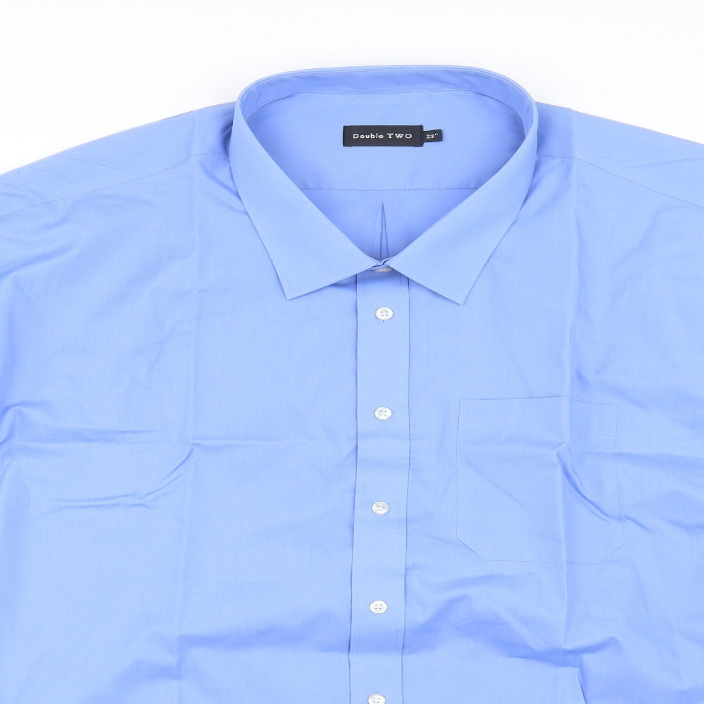 Double TWO Mens Blue    Dress Shirt Size 22.5