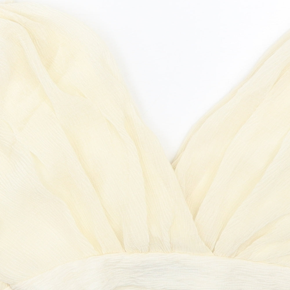 PRETTYLITTLETHING Womens Beige   Cropped Tank Size 8