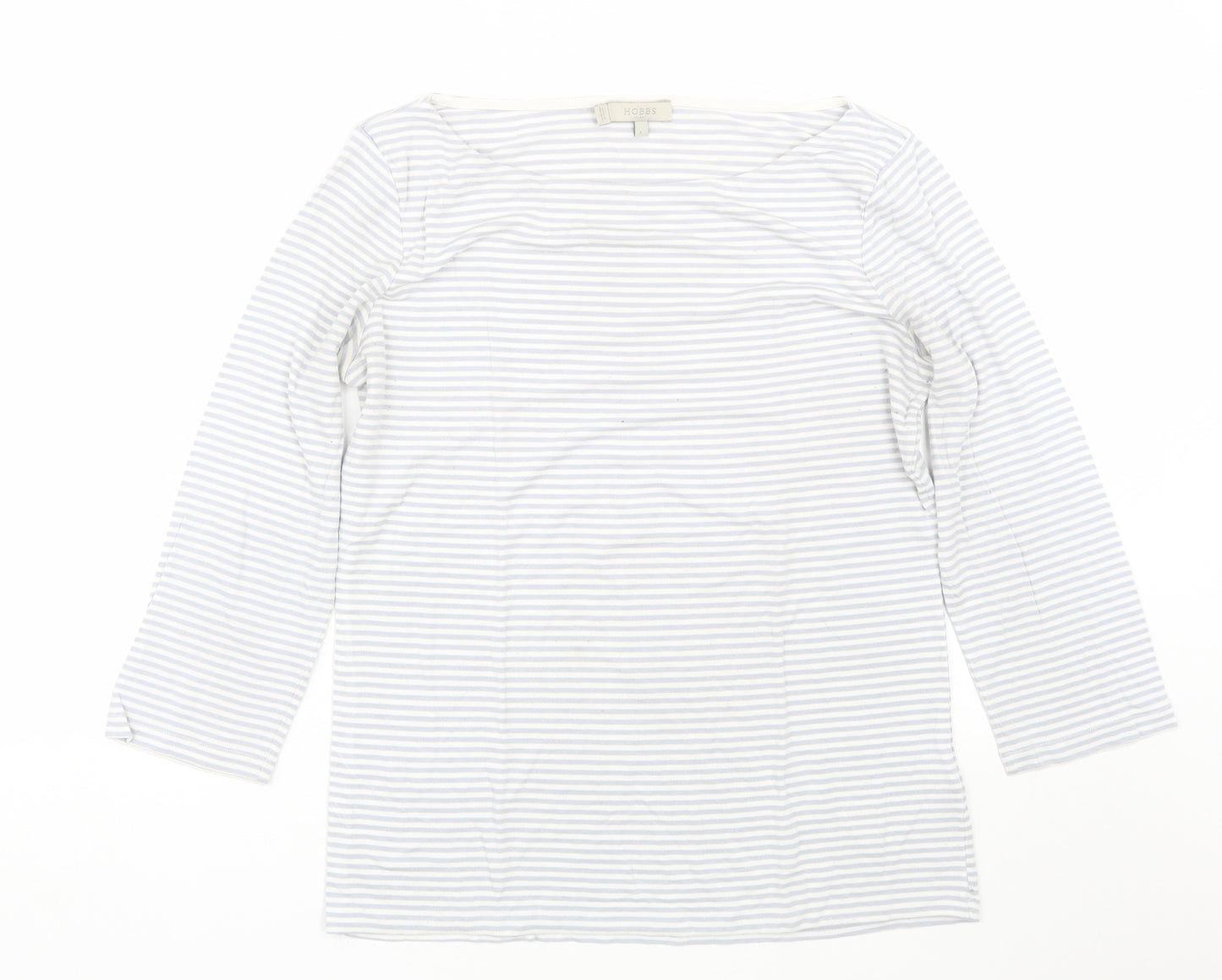 Hobbs Womens Grey Striped  Basic T-Shirt Size L