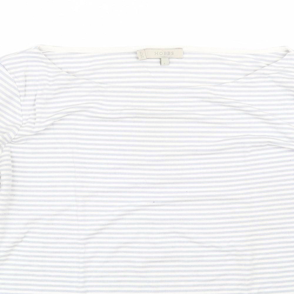 Hobbs Womens Grey Striped  Basic T-Shirt Size L