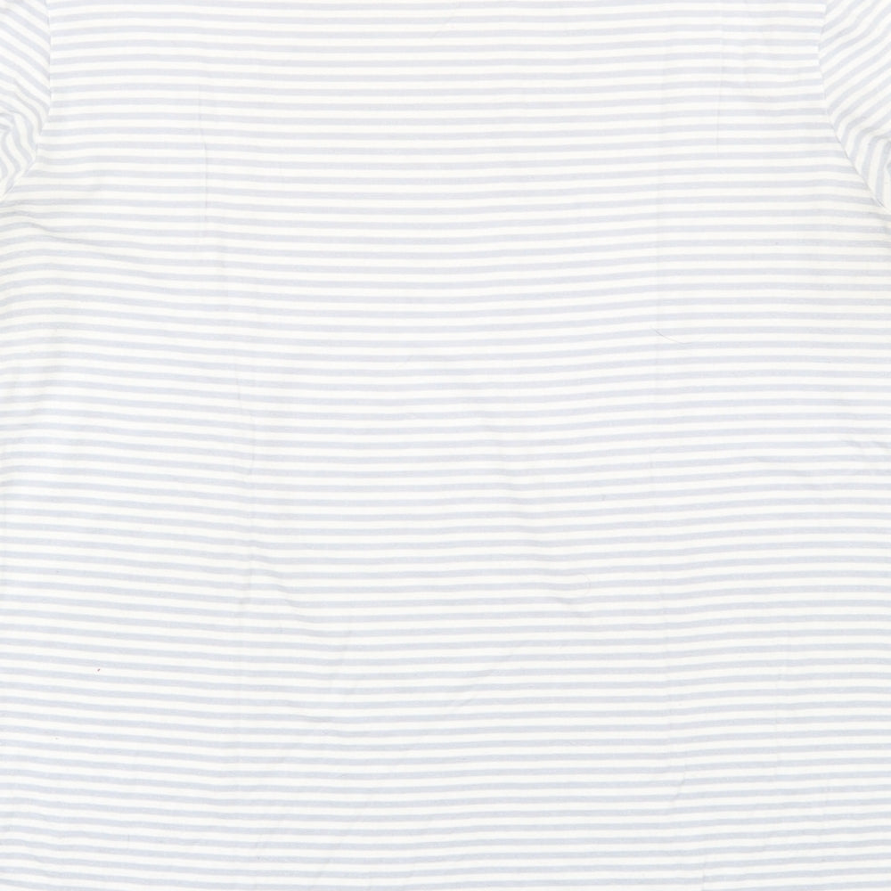 Hobbs Womens Grey Striped  Basic T-Shirt Size L