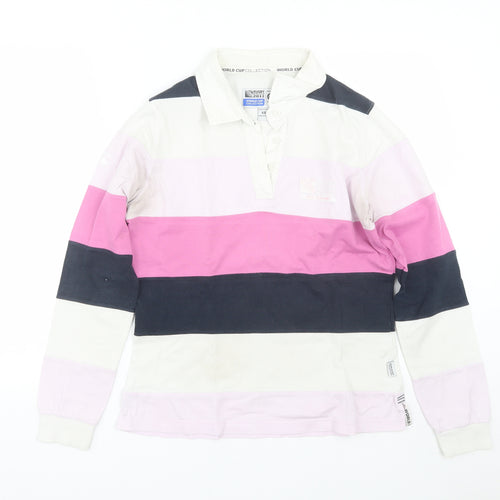 Rugby World Cup 2011 Womens Multicoloured Striped  Basic Polo Size 12  - Rugby World Cup 2011