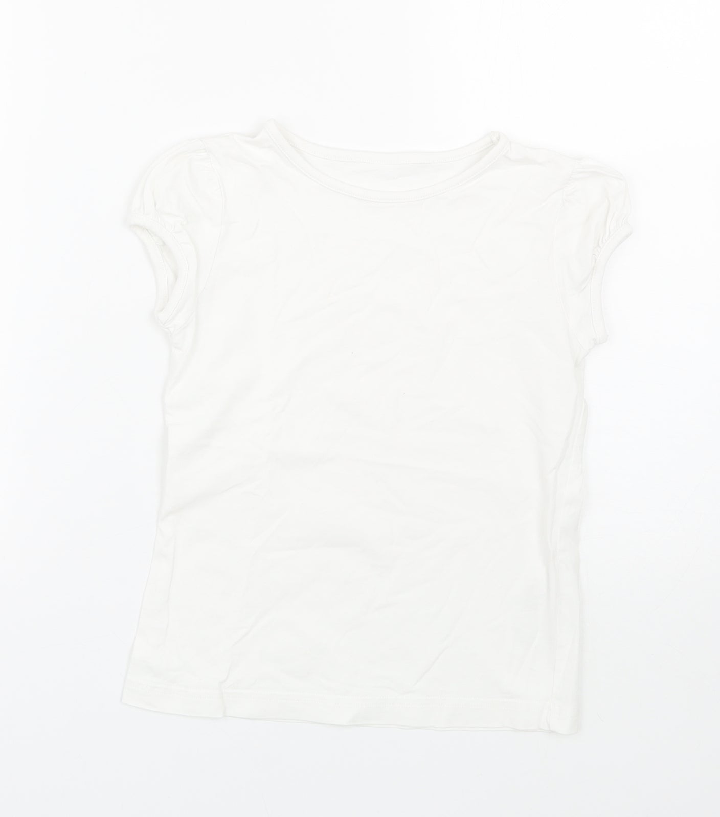 George Girls White   Basic T-Shirt Size 7-8 Years  - PE Kit