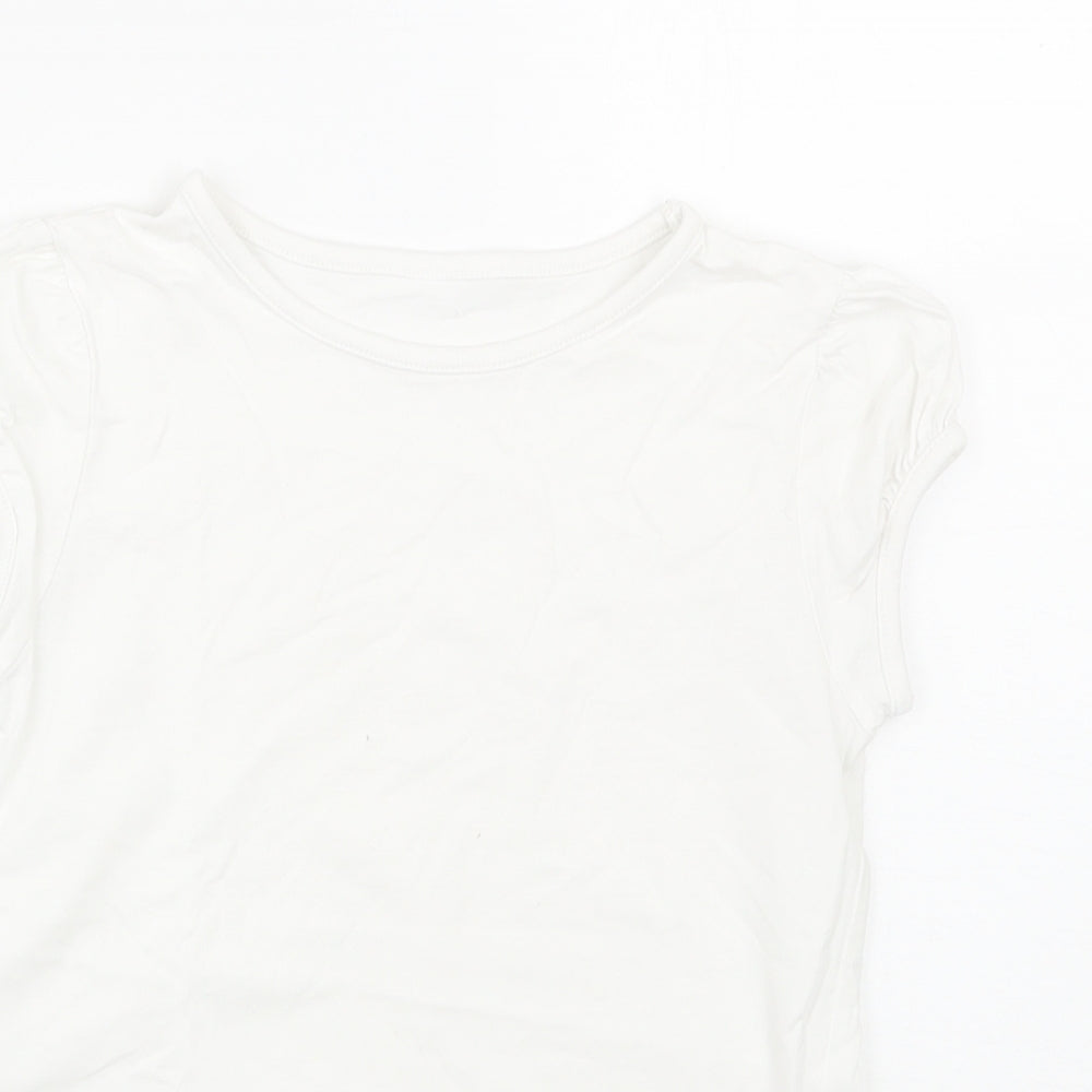 George Girls White   Basic T-Shirt Size 7-8 Years  - PE Kit