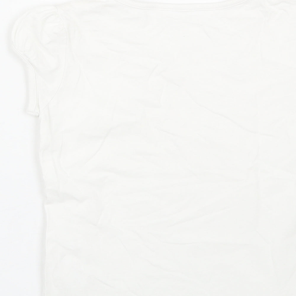 George Girls White   Basic T-Shirt Size 7-8 Years  - PE Kit