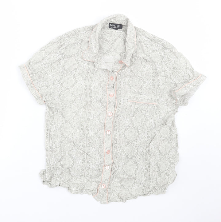 Topshop Womens Grey Paisley Top Pyjama Top Size 10