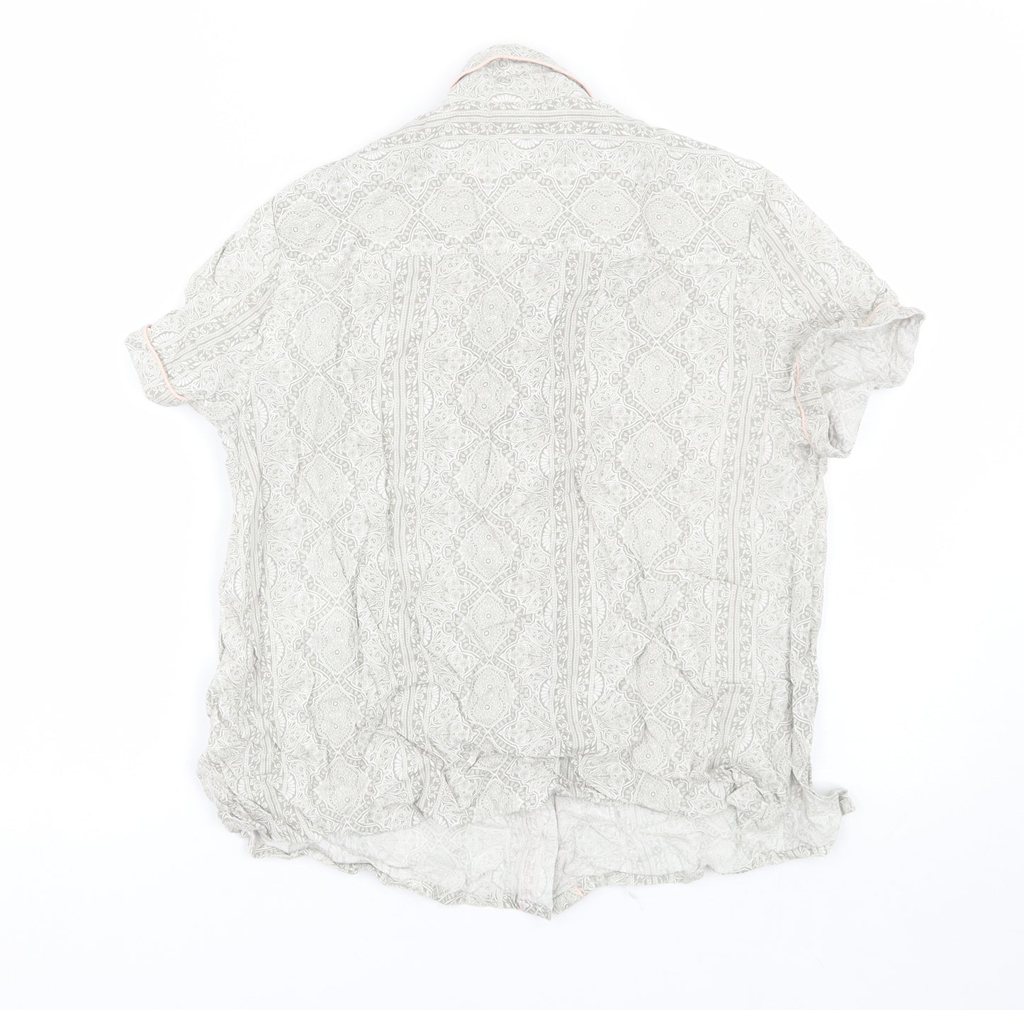 Topshop Womens Grey Paisley  Top Pyjama Top Size 10