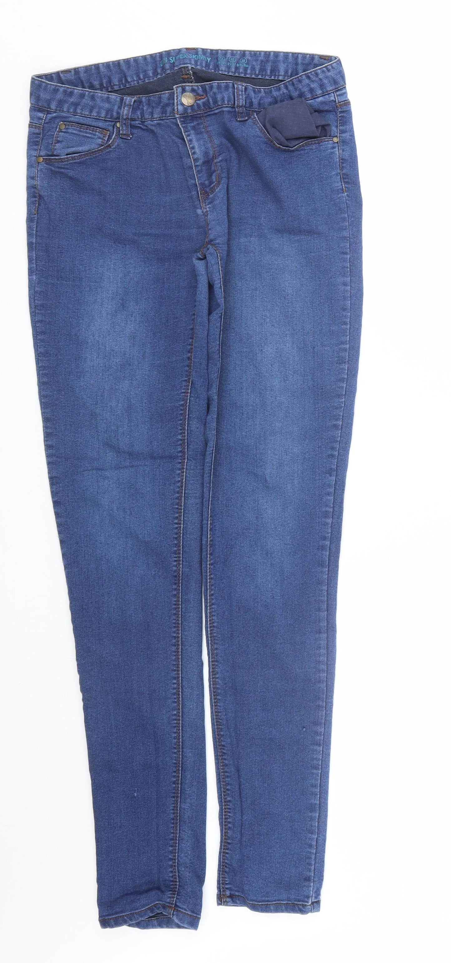 Primark Womens Blue  Denim Skinny Jeans Size 12 L31 in